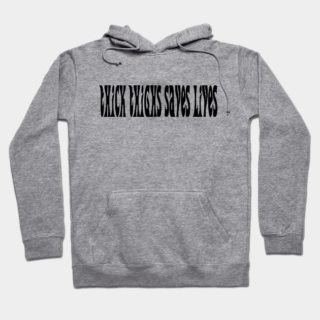 THICK THIGHS SAVES LIVES - IN BLACK - FETERS AND LIMERS – CARIBBEAN EVENT DJ GEAR Hoodie by FETERS & LIMERS